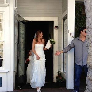 Wedding dress by Enzoani with Marianne 60” veil